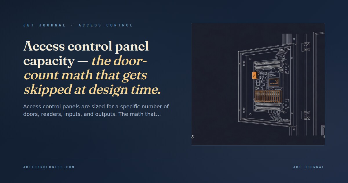 Access control panel capacity — the door-count math that gets skipped at design time.