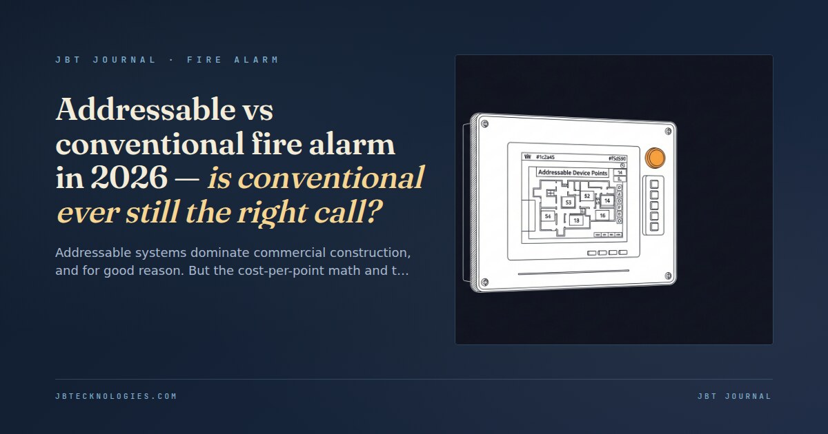 Addressable vs conventional fire alarm in 2026 — is conventional ever still the right call?