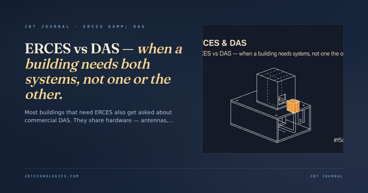 ERCES vs DAS — when a building needs both systems, not one or the other.