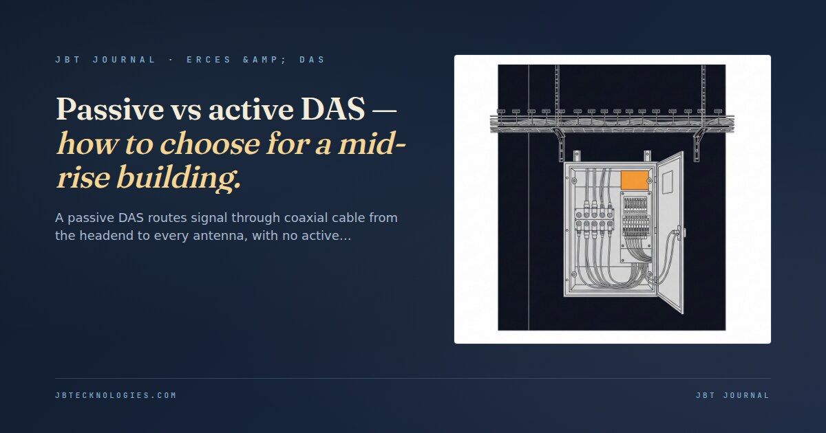 Passive vs active DAS — how to choose for a mid-rise building.