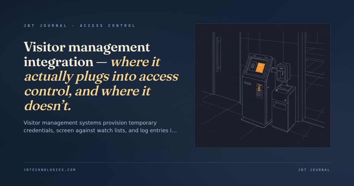 Visitor management integration — where it actually plugs into access control, and where it doesn’t.